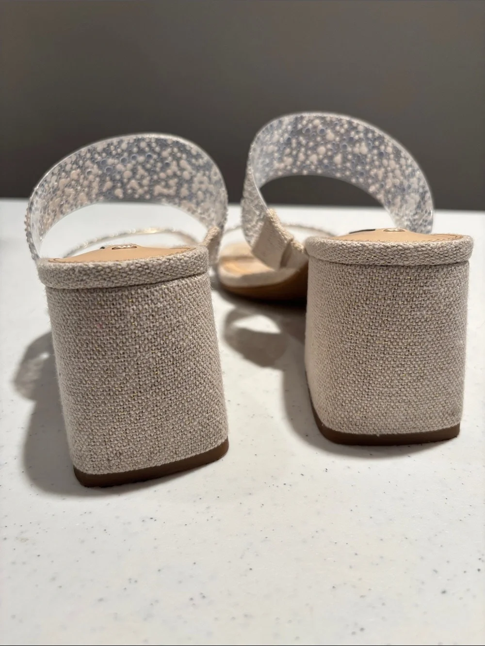 Alex Marie Beaded Pearl Embellished Sandals in Nude